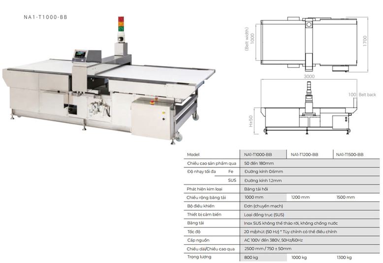 ​Máy dò kim loại dòng NA - Cho sản phẩm kích thước lớn