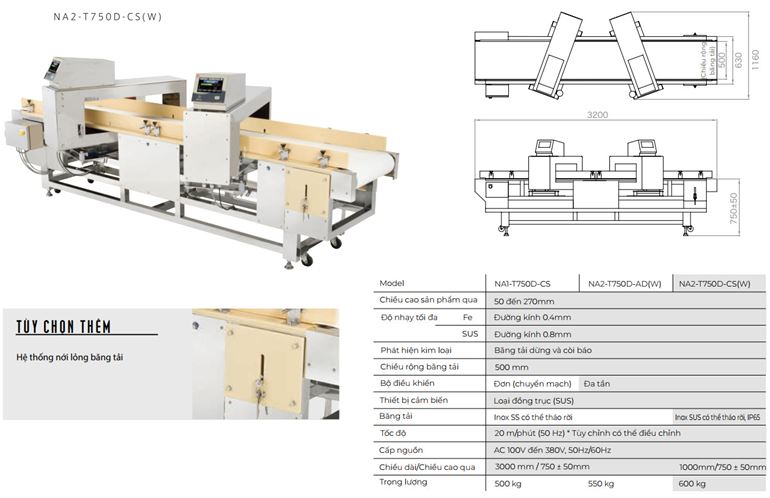 ​Máy dò kim loại dòng NA - Cho sản phẩm kích thước lớn