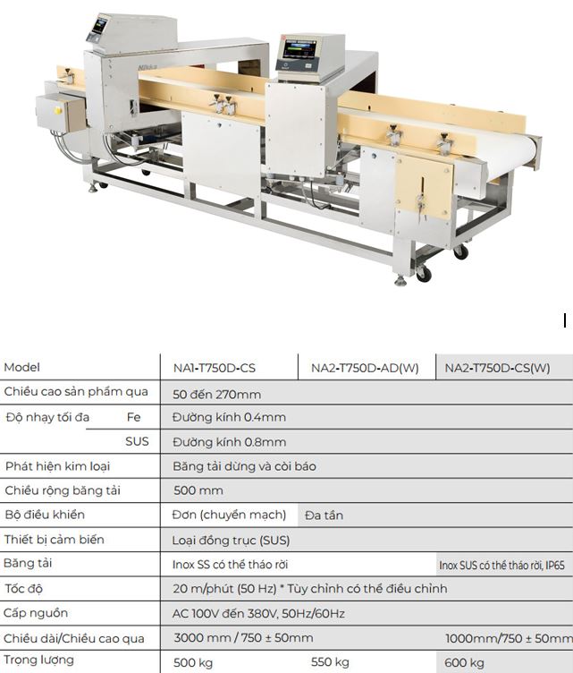 Máy dò kim loại dòng NA - Cho sản phẩm kích thước lớn